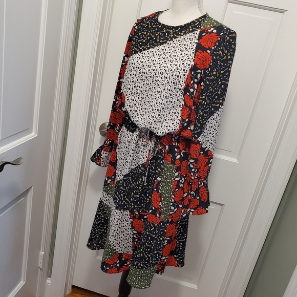 Libby Edelman Floral Patchwork Dress Size Medium, colorful - Picture 7 of 14